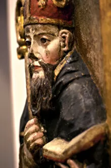 Andes Collection: 16th Century Wood Relief, Saint Augustin, Museum of Colonial Art, Quito, Ecuador