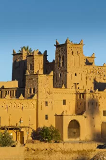 Images Dated 2nd August 2012: The 17th century Amerhidl kasbah illuminated at sunrise, Skoura, Morocco