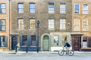 Bicycle Gallery: 18th Century Georgian town houses, Shoreditch, London, England, Uk