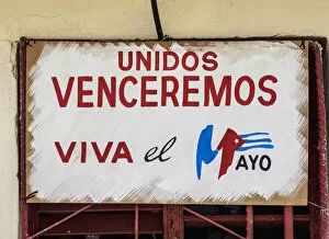 Communism Gallery: 1st of May Labour Day Banner, Santa Clara, Villa Clara Province, Cuba