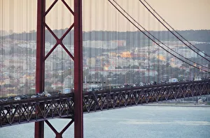 25th of April Bridge over the Tagus river (rio Tejo), Lisbon, Portugal