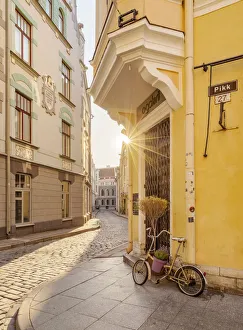 Tallinn Prints: 27 Pikk Street at sunset, Old Town, Tallinn, Estonia
