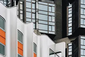 70s Modern Architecture buildings in Beaugrenelle district, Paris, France