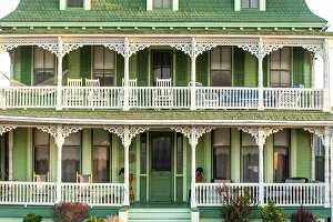 Porch Gallery: 931 Beach Guest House is Victorian guest house on Beach Ave in Cape May, New Jersey, USA