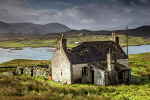 Lewis Prints: Abandoned croft, Balallan, Isle of Lewis, Outer Hebrides, Scotland