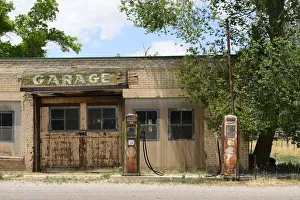 Pump Prints: Abandoned garage, Southern Utah, Utah, USA