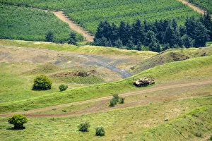 Abandoned Syrian tank on the slopes of Mount Avital / Tall Abu an Nada, Merom Golan