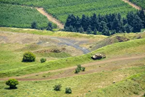 Northern Golan Prints: Abandoned Syrian tank on the slopes of Mount Avital / Tall Abu an Nada, Merom Golan