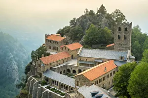 Pyrenees Prints: Abbaye Saint-Martin du Canigou, Pyra na es-Orientales, Languedoc-Roussillon, France