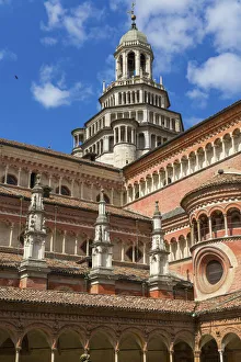 Middle Ages Prints: Abbey church, Certosa di Pavia monastery, Lombardy, Italy