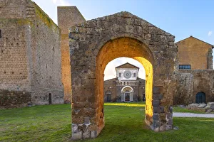 Abbey San Giusto at sunset. Europe, Italy, Lazio, Viterbo province, Tuscania