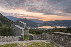 Architectures Prints: The abbey of San Pietro al Monte, an ancient monastic complex of Romanesque style