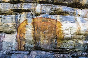 Rock Art Gallery: Aboriginal rock art depicting the Rainbow Serpent, an important creation ancestor
