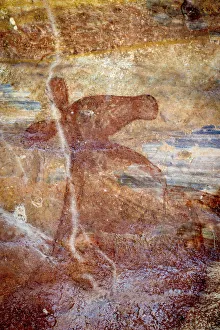 Rock Art Gallery: Aboriginal rock art depicting a wallaby at Jacobs Hand rock art site, Arnhem Land