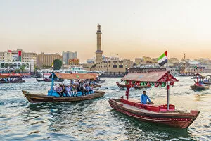 Images Dated 16th January 2020: Abra boats on Dubai Creek, Dubai, United Arab Emirates