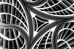 Steel Prints: Abstract architectural detail of a building in Tokyo, Japan