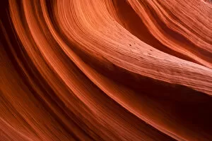 Eroded Collection: Abstract details of orange slot canyon wall, Antelope Canyon X, Page, Arizona, USA