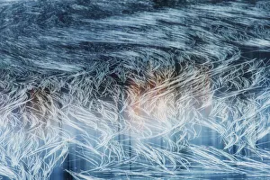 Abstract reflection of a mountain between algae, Appennines, Emilia Romagna, Italy
