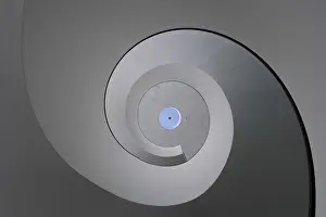 Circle Prints: Abstract view of a gray staircase at Neues Museum Nurnberg