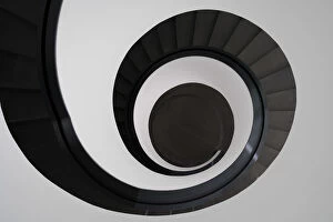 Abstract view of a staircase at Neues Museum NAA┬╝rnberg, Nuremberg, Middle Franconia
