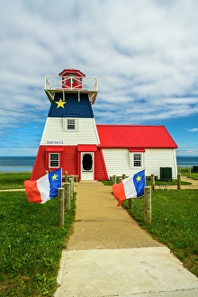 Maritime Provinces Prints: Acadian decor on buildings, Grand Anse, New Brunswick, Canada
