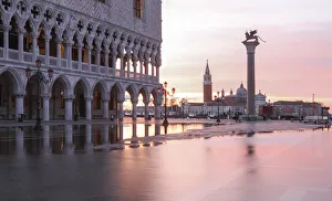 Acqua Alta Gallery: Acqua Alta in St Marks square at sunrise, Venice; Veneto; Italy