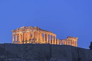 Columns Gallery: The Acropolis illuminated by floodlight, Athens, Greece
