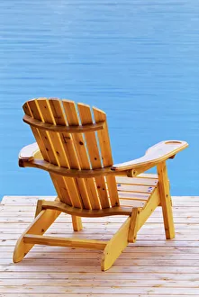 Cottage Country Prints: Adirodack Chair on dock at Horseshoe Lake, Muskoka, Ontario, Canada