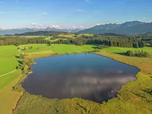 Images Dated 30th September 2022: Aerail view of Attlesee, Allgau, Bavaria, Germany