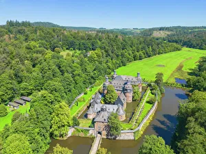 Westerwald Prints: Aerail view at Crottorf Castle also Krottorf Castle