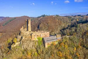 Images Dated 15th December 2021: Aerail view at Ehrenburg castle, Brodenbach, Mosel valley, Hunsruck, Rhineland-Palatinate, Germany