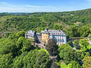 Westerwald Prints: Aerail view at Freusburg castle