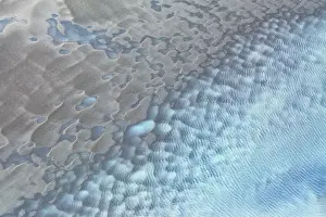 Artic Prints: aerial abstract taken by drone of icelandic river during a winter day, Austurland, Iceland