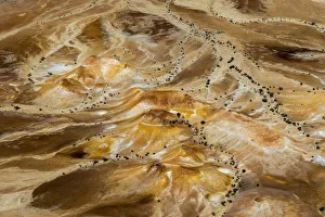 Aerial of Anna Creek Painted Hills, Anna Creek Station, South Australia, Australia