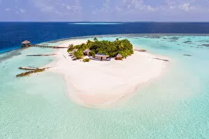 Images Dated 23rd December 2017: Aerial drone view of a tropical island, Maldives