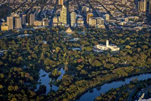 Royal Botanic Gardens Prints: Aerial of Government House and the Royal Botanic Gardens, Melbourne, Victoria, Australia