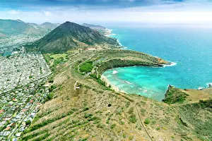Waikiki Prints: Aerial, Helicopter Hanauma Bay and Coco Crater Honolulu