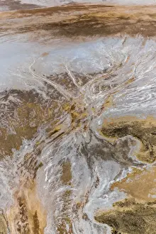 Outback Prints: Aerial of patterns and textures on the salt crust of Kati Thanda-Lake Eyre
