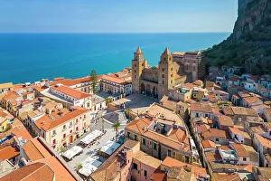 Rocca Prints: Aerial view of the ancient town of Cefalu