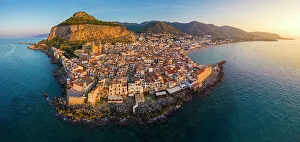 Rooftop Prints: Aerial view of the ancient town of Cefalu