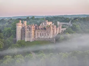 aerial view arundel castle dawn misty morning Trending Item 5
