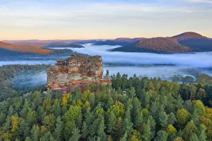 Rheinland Pfalz Gallery: Aerial view at Asselstein, Annweiler, Palatinate forest, Wasgau, Rhineland-Palatinate