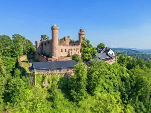 Images Dated 18th July 2022: Aerial view at Auerbach castle, Bensheim-Auerbach, Hesse, Germany
