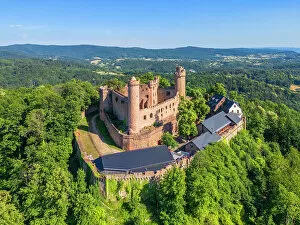 Images Dated 18th July 2022: Aerial view at Auerbach castle, Bensheim-Auerbach, Hesse, Germany