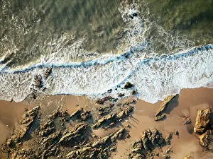 Binh Thuan Province Prints: Aerial view of Bai da Ong Dia Beach, Mui Ne, Binh Thuan Province, Vietnam