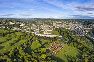 Bath Prints: Aerial view over Bath, Somerset, England