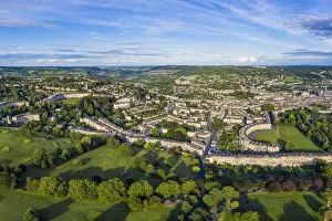 Aerial view over Bath, Somerset, England
