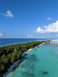 Atoll Prints: Aerial view of a beautiful tropical island in the Indian Ocean