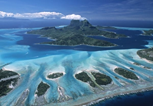 Aerial view over Bora Bora