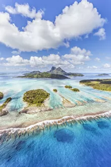 Polynesia Collection: Aerial view of Bora Bora island, French Polynesia